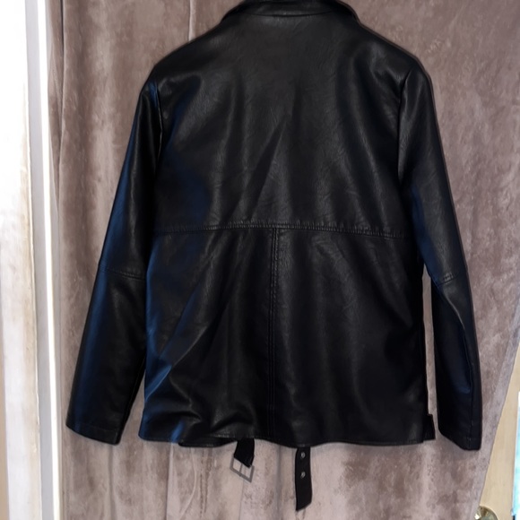 Primark Motorcycle  Belted Vegan Leather with zippers NWOT - Picture 9 of 12